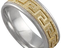greek key wedding rings mens