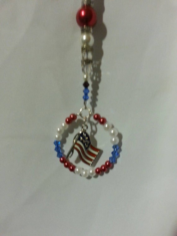 American Flag Rearview Mirror Charm