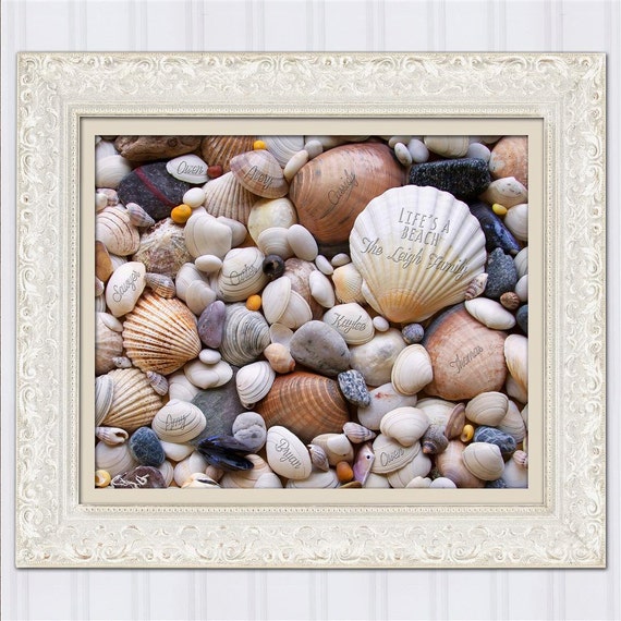 Personalized Gift for Mom Sea Shells Beach Rules Family