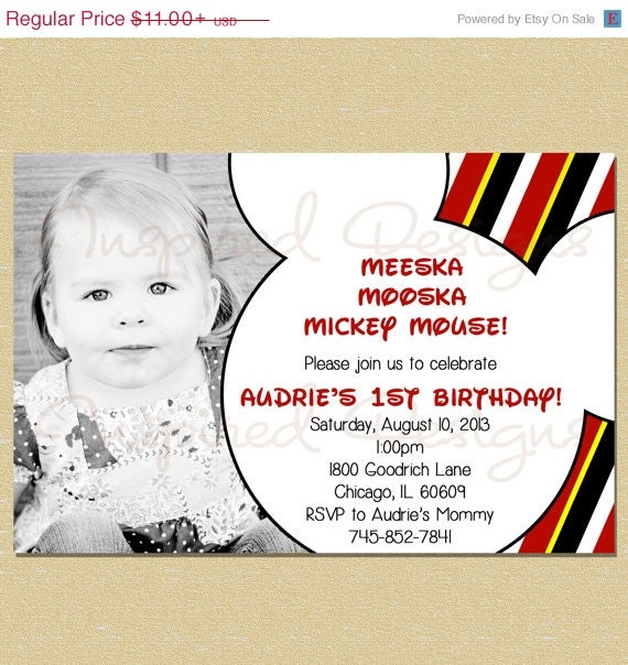 ON SALE Mickey Mouse Clubhouse Birthday Invitation - Any Age - Boy or Girl Il_570xn