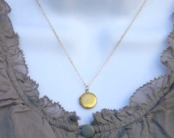 Vintage Brass Locket Necklace - Dainty Locket Necklace - Bridesmaid Necklace - MInimalist Necklace-Gift For Her - Minimalist Jewelry