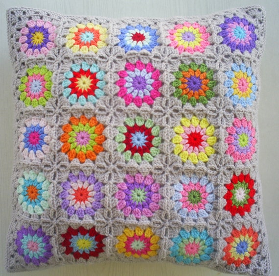 the 25 colors in beige crochet granny square by handmadebyria