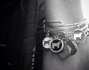Show Cattle Bangle Charm Bracelet-Made in the USA