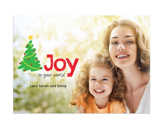 Printable Custom Christmas Photo Card - Joy To Your World Il_570xn