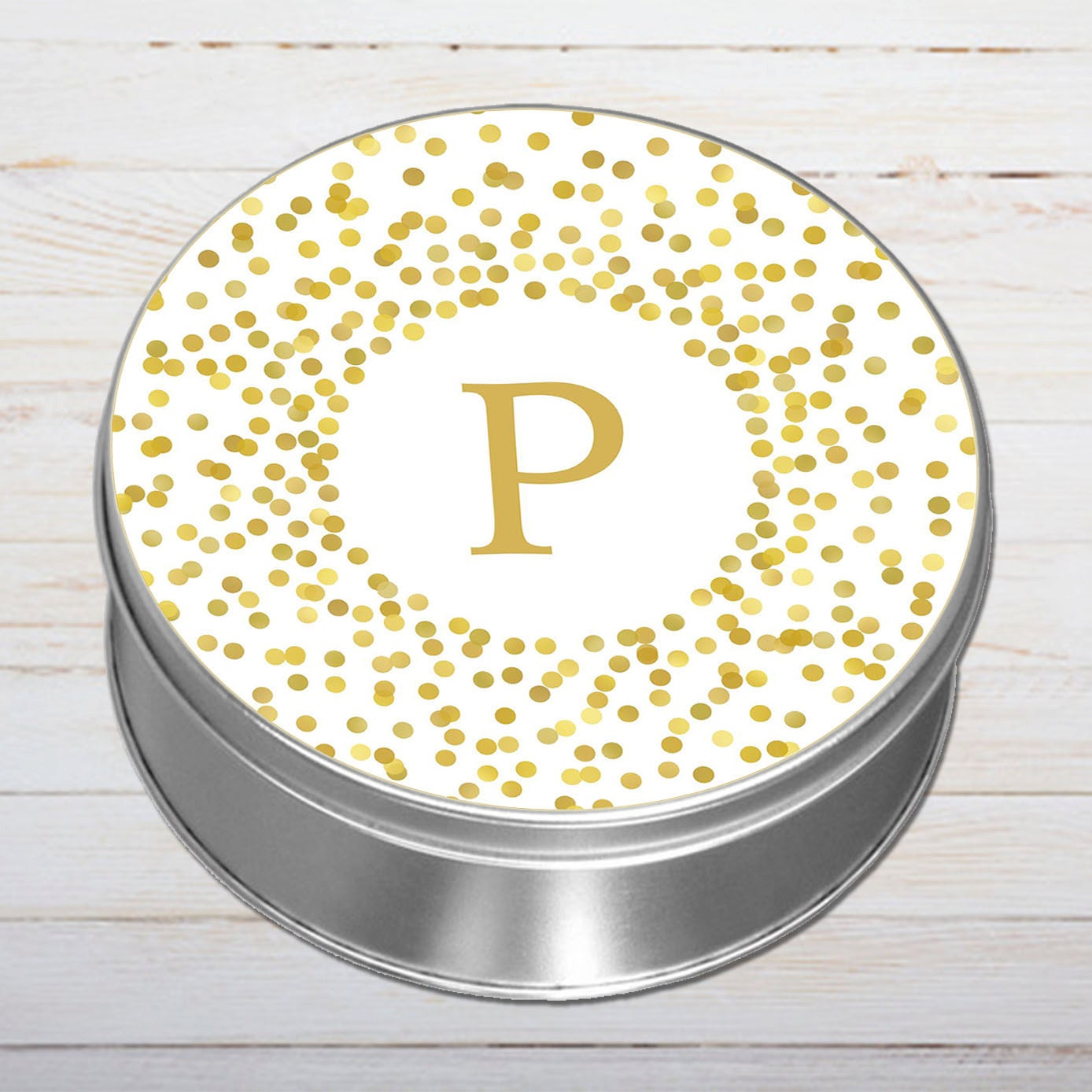 custom cookie tin gold dots personalized by custom cookie tin gold dots personalized by