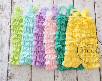 Petti lace romper - Baby Girl Outfit - Girls Romper - Baby Romper - Ruffle Romper - Lace Girl romper - Toddler Romper- Lace Petti Romper