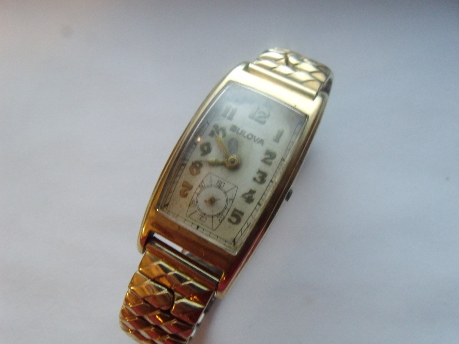 Bulova Mens Watch Rectangle 10KT RGP 17J Project Haute Juice