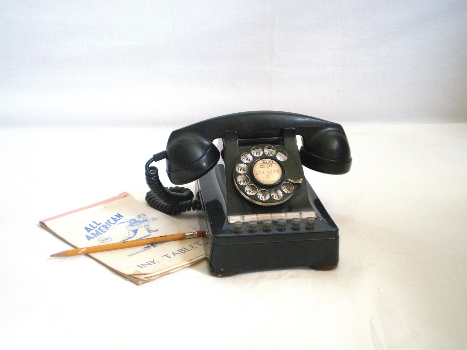 vintage 1953 black telephonephoto proprotary dial PBX Bell