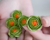 Flowers WEDDING FAVORS, rose party favor, flower brooch, flowers magnets, green, orange, baby shower favor,  bridal favors, guest favors
