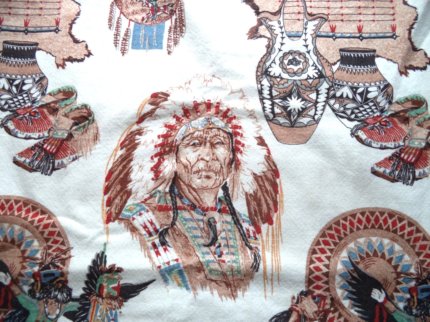 RESERVED Native American printed blanket/ vintage felt