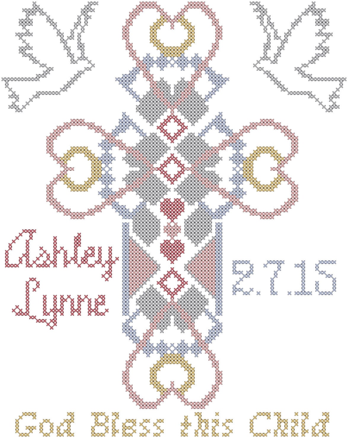 Baptism Cross Stitch Pattern/Religious Cross Stitch Pattern/