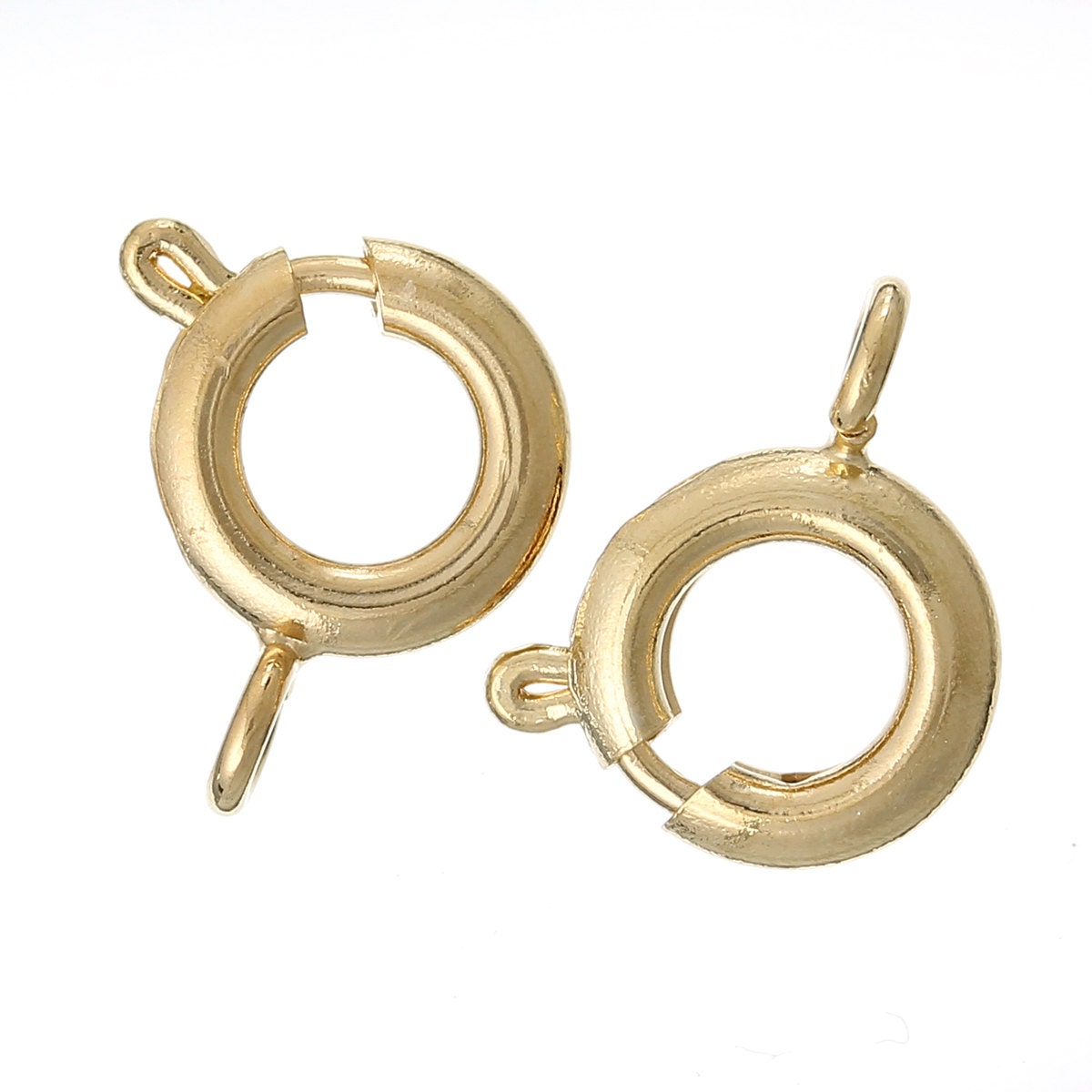 10 Gold Tone Spring Ring Clasps 18k GOLD PLATED 7mm by SmartParts