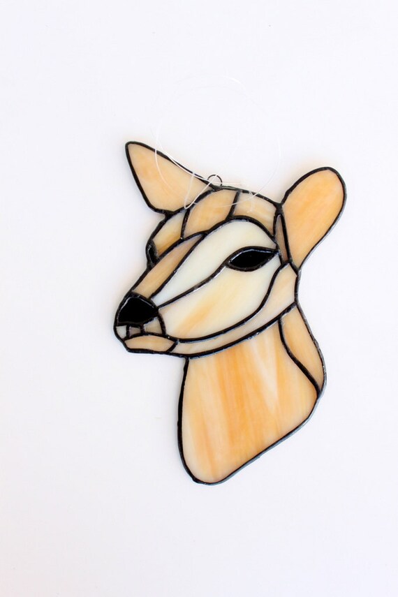 Items similar to Oh Deer Hanging Stained Glass on Etsy