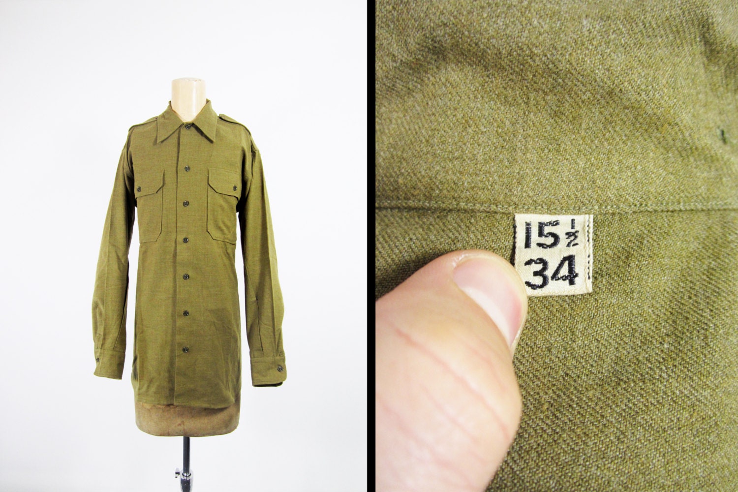 ww2 us army wool shirt