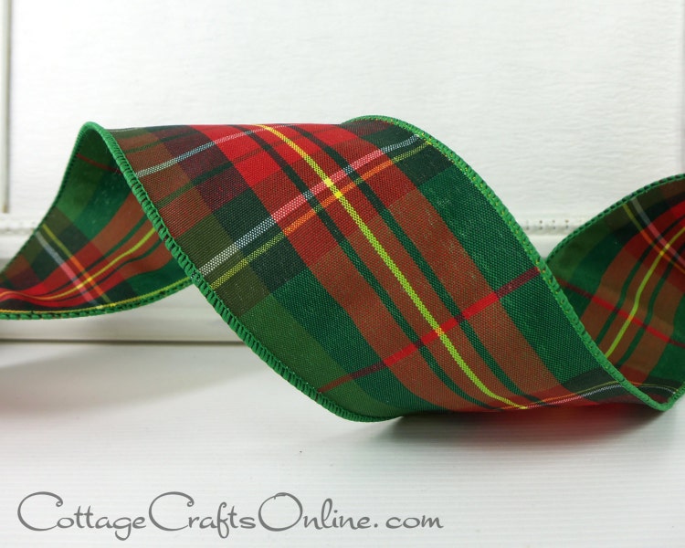 christmas wired ribbon 2 1 2 wide green red by christmas wired ribbon 2 1 2 wide green red by