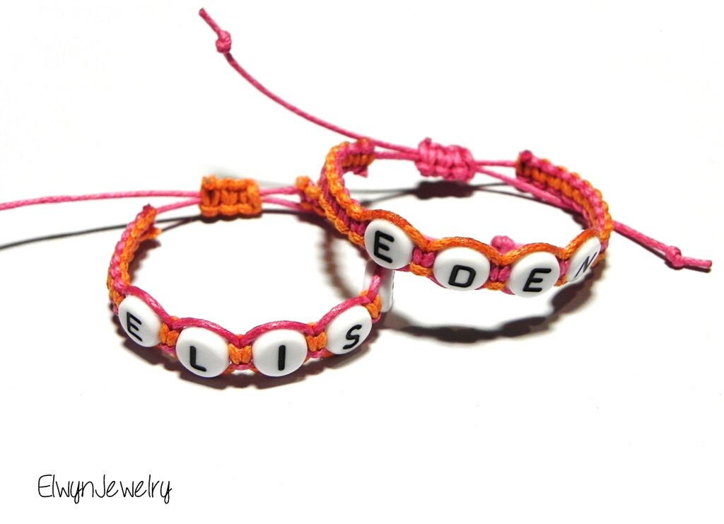 Twin Girls Bracelets Name Bracelets Personalized Bracelets