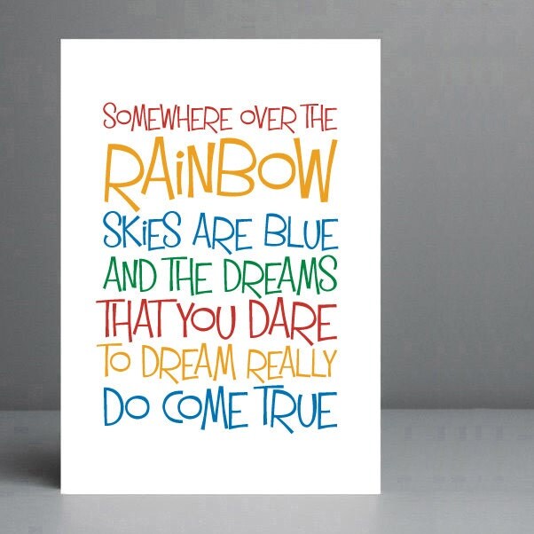 Somewhere Over The Rainbow Wizard of Oz by silvermoonprints