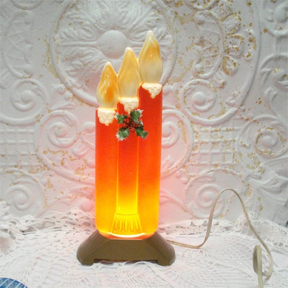 Triple Candle Blow Mold Works Vintage Window by LovnVintageLaura