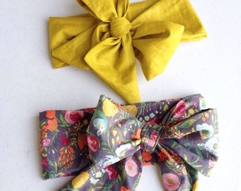 Baby Head wrap / Turban / Headband / Large headwrap / Toddler head wrap / Bow Headband / Guguberry / Nightfall floral