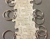 Personalized Bridesmaid Gift, Set of 12 Keychains, Family keychains, puzzle piece keychains, Name Keychains, Wedding Gift, Bridesmaid Gift
