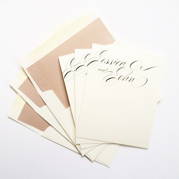 Couples Stationery LOVELY IN LUX Wedding by ChampagnePress on Etsy