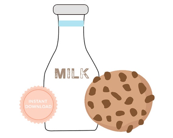 INSTANT DOWNLOAD, Milk and COOKIES - Milk Bottle and Cookie, Printable Lawn Signs Il_570xn