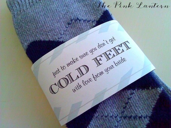 Don't get COLD FEET Sock Wrapper for the groom from your