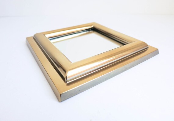 1987-in-Roman-Numerals Vintage Small Gold Color Mirror - Shelf or Wall Mirror by Burwood ...