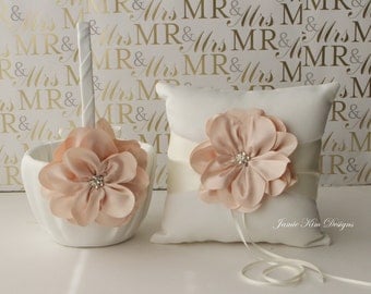 Ring Bearer Pillow and Flower Girl Basket Set - (Custom Made)