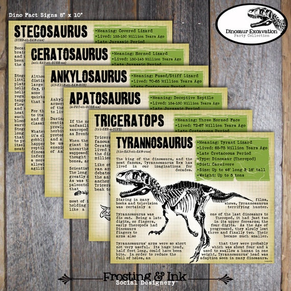 Free Printable Dinosaur Fact Sheets