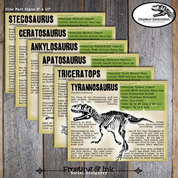 Free Printable Dinosaur Fact Sheets