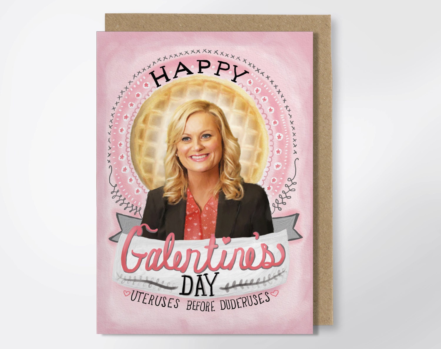 Happy Galentine's Day Leslie Knope Greeting Card1500 x 1189