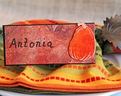 Autumn Pumpkin Place Cards, Set of 10 Handmade Tent Cards, Thanksgiving, Fall Dinners, Table Decoration, Dinner Party, Table Top Decor