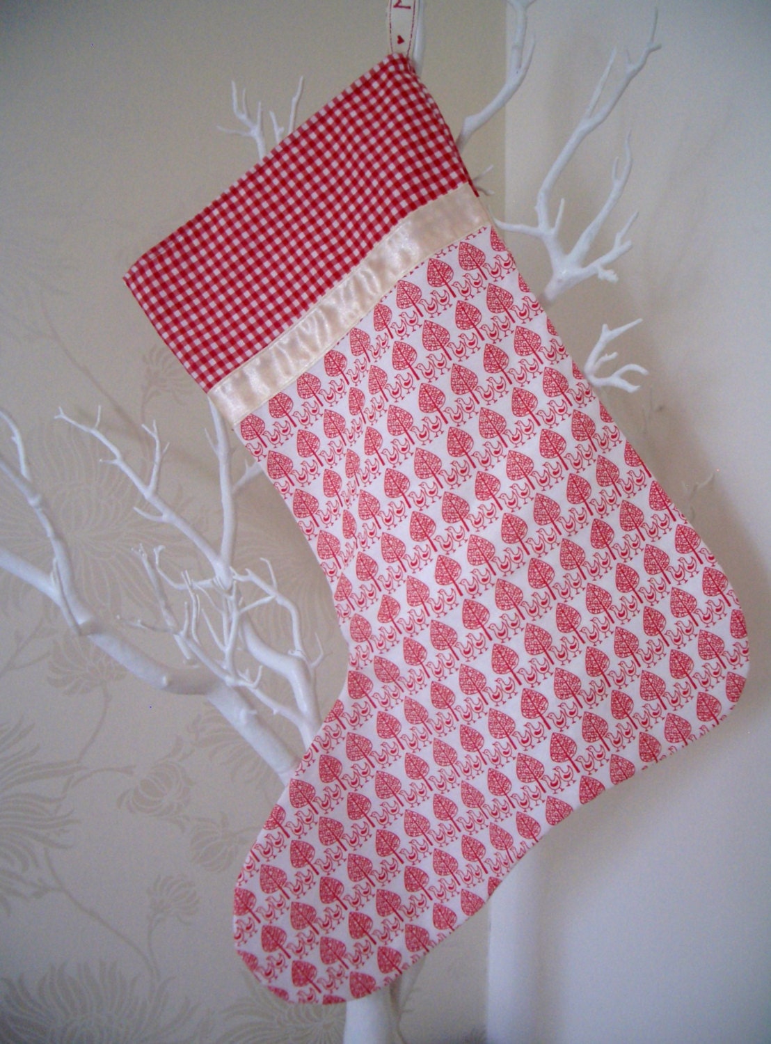 Festive Scandinavian Christmas Stocking - Traditional vintage look stocking for festive home decoration.