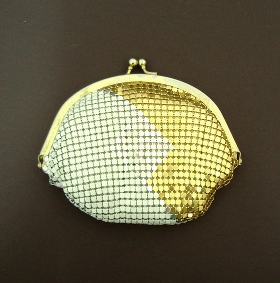 Vintage White Gold Silver Metal Mesh Coin Purse by StarletsVintage