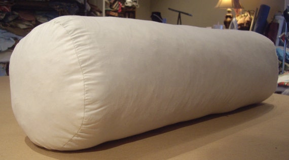 One Designer Feather Down Round BOLSTER PILLOW by WalshDesigns
