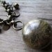 Green Beaded Necklace Handmade Beaded Jewelry Rustic Short Boho Pendant