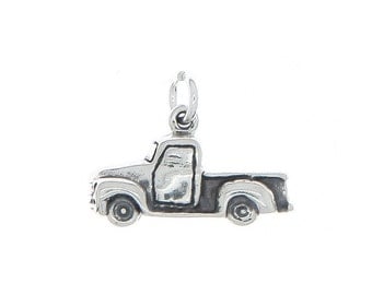 Sterling Silver Pick Up Truck Charm (3d Charm)