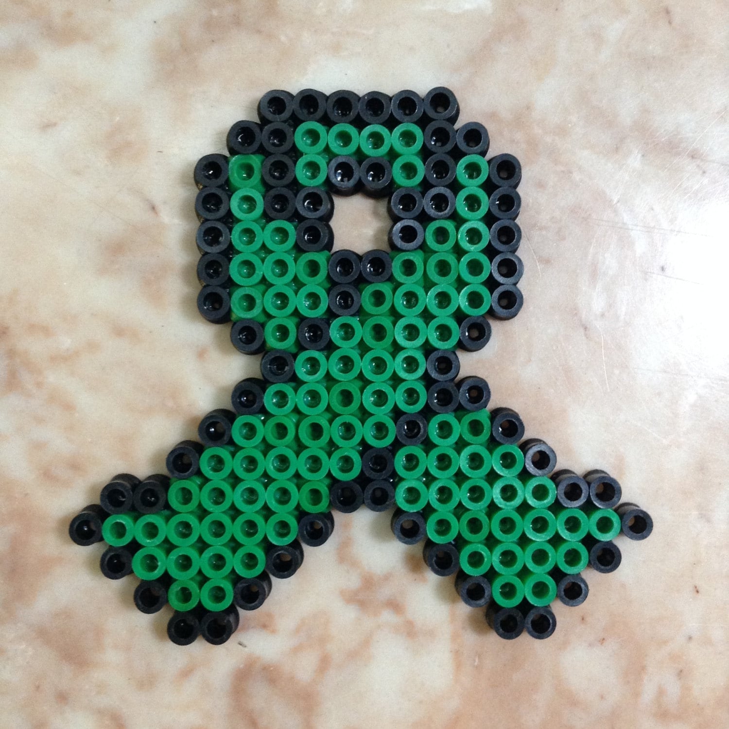 Perler Bead Green Awareness Ribbon