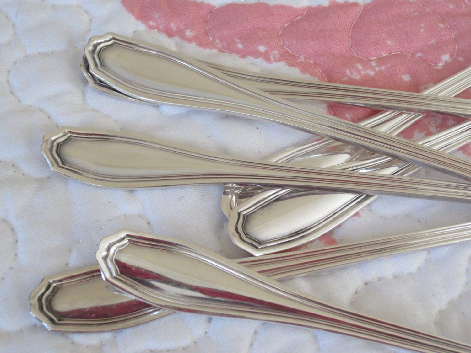 6 Seafood / Cocktail Forks Clinton Wm Rogers & Son AA Silverplate