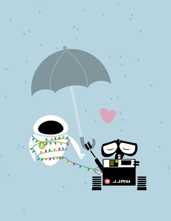 walle holding an umbrella for eve digital by 