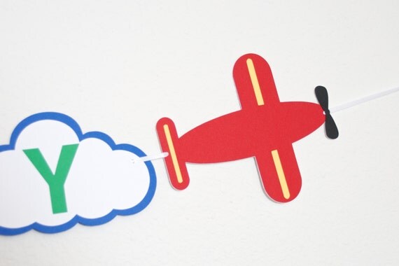 HAPPY BIRTHDAY Transportation Birthday Party, Boy's Birthday Banner, Airplane Banner, Plane BirthdayParty, Boy Plane Birthday Il_570xn