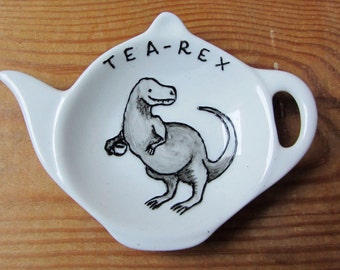Tea-Rex tea bag tidy - Dinosaur spoon rest