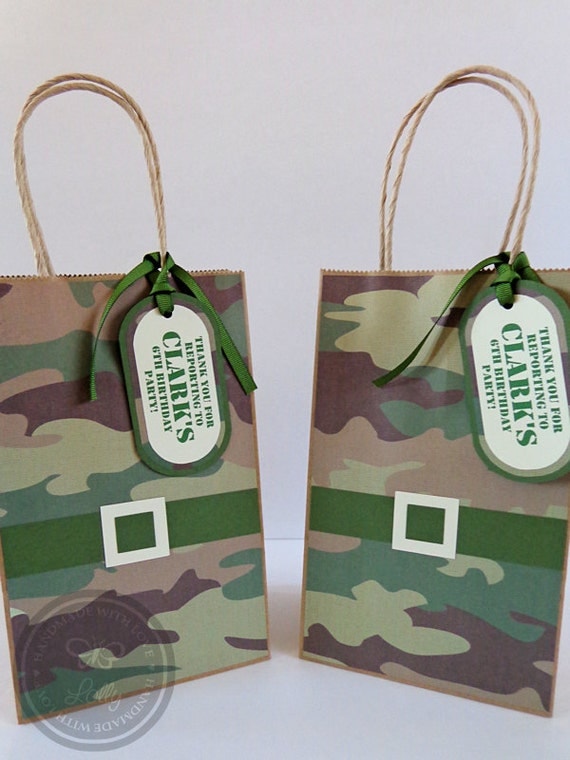 Camouflage/Army Favor Bags Set of 12 by CreativeCraftsLolly
