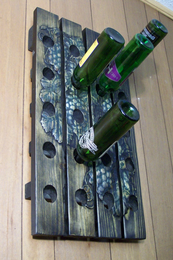 Carved Wine Rack Grape Vines Bas Relief Riddling Rack Unique