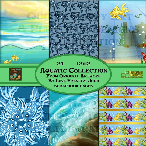 Items similar to Ocean Scrapbook Pages, Scrapbook Layouts, Scrapbook Pages, Digital Scrapbook ...
