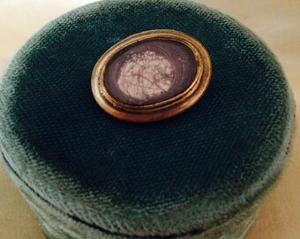 Victorian Gold Filled Hair Brooch / Victorian Memorial Hair Pin
