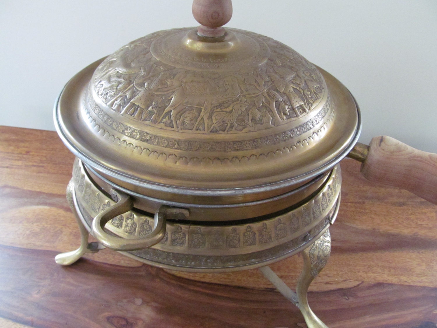Vintage Ornate Brass Chafing Dish Haute Juice