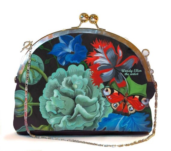 Retro clip purse, clutch bag, Burlesque, birthday gift, gifts for her, gift for mom, Woody Ellen bag, christmas gift, christmas gift ideas
