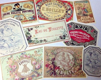 Vintage Style FRENCH Perfume BOTTLE Soap Labels PARIS Perfumerie